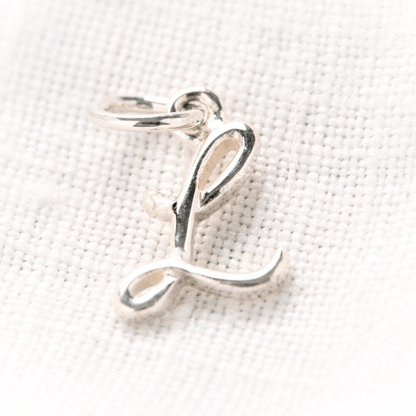 Sterling Silver Initial Charms Script Alphabet Letter Charm
