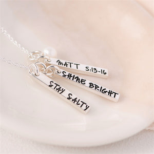 Sterling Silver Stay Salty Shine Bright Pendant Necklace | Matthew 5:13-16