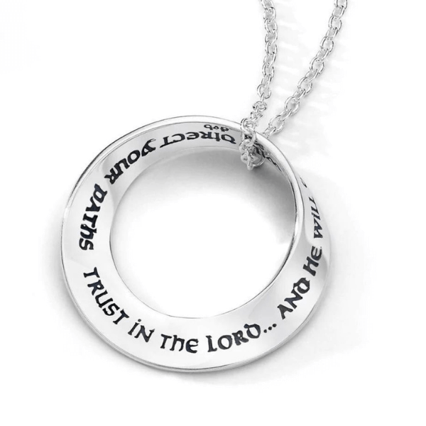 Trust in the Lord Sterling Silver Mobius Necklace | Proverbs 3:5