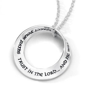 Trust in the Lord Sterling Silver Mobius Necklace | Proverbs 3:5