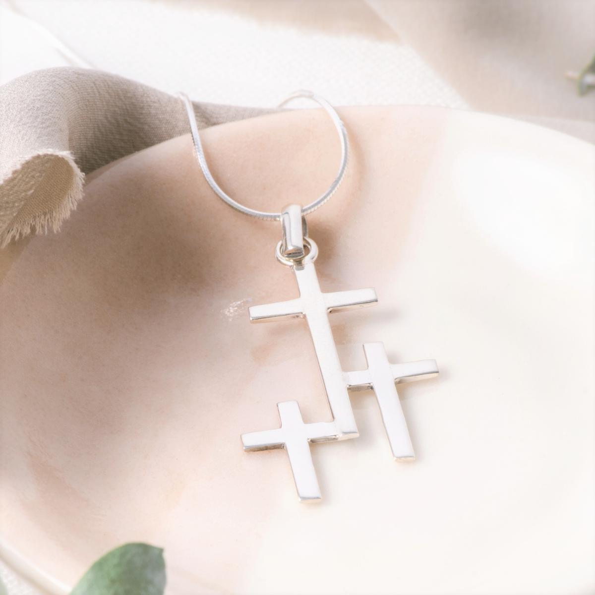 Buy Silver Plated Cross Charm Men Necklace@ Best Price