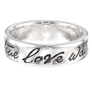 Sterling Silver Purity Ring | True Love Waits | Concave Fancy Script