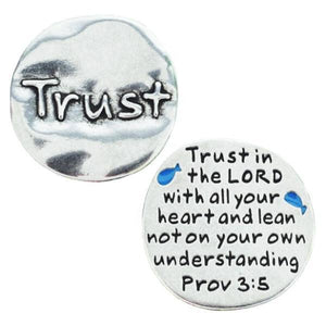 Fine Pewter Scripture Verse Pocket Token | Trust | Proverbs 3:5