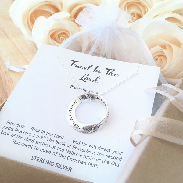 Trust in the Lord Sterling Silver Mobius Necklace | Proverbs 3:5