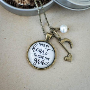 Christian Hymn Necklace | Tune My Heart To Sing Thy Grace