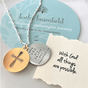 With God All Things Are Possible Sterling Silver Necklace | Matthew 19:26 | Kathy Bransfield