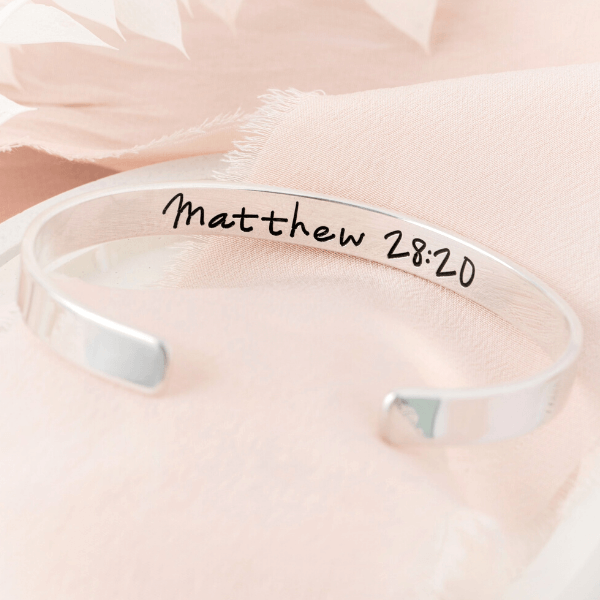 Matthew 28:20 Bracelet | I am With You | Sterling Silver or 14k