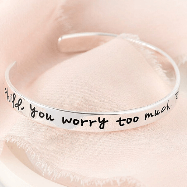 I Love You To The Moon And Back Cuff Bangle Bracelet Sterling Silver