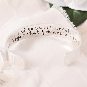 You Are A Miracle Sterling Silver Engraved Cuff Bracelet | 1/2" width